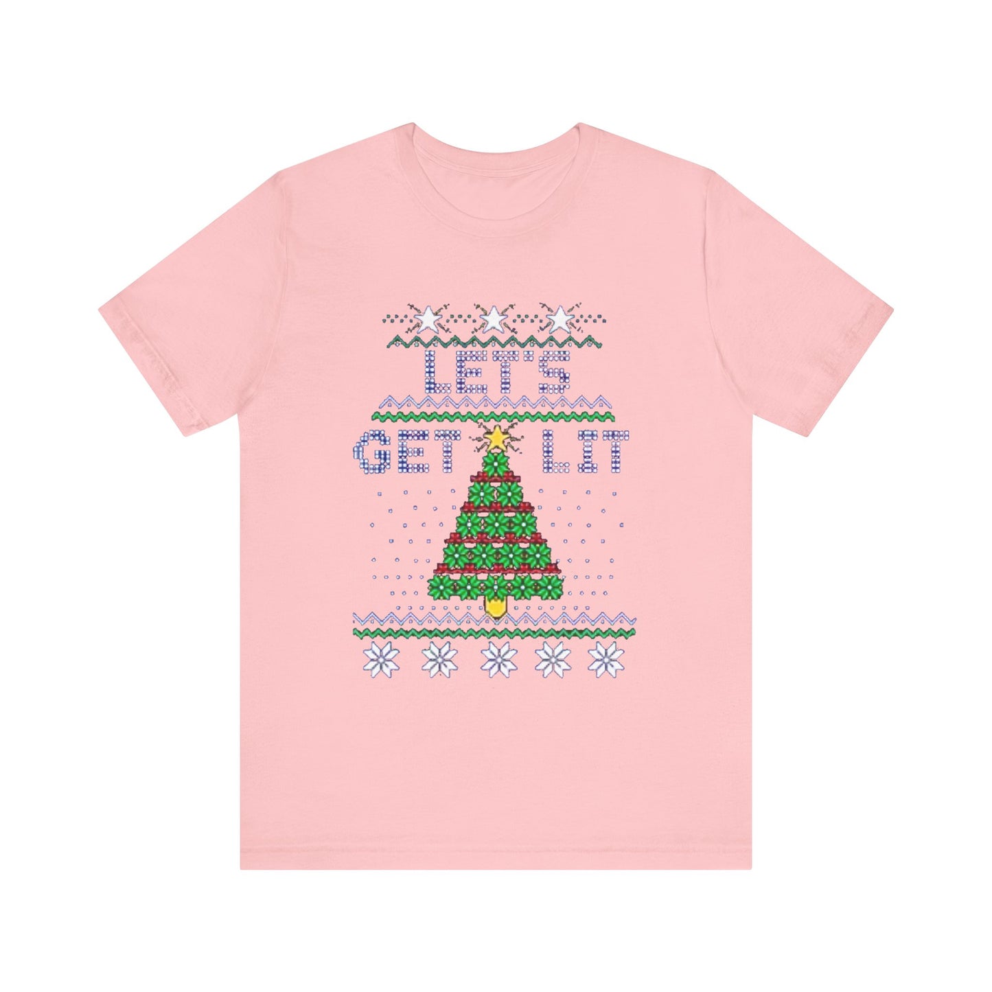 Lets Get Lit Funny Christmas Holiday Shirt