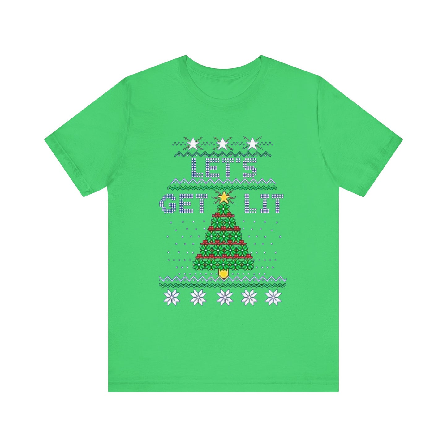 Lets Get Lit Funny Christmas Holiday Shirt