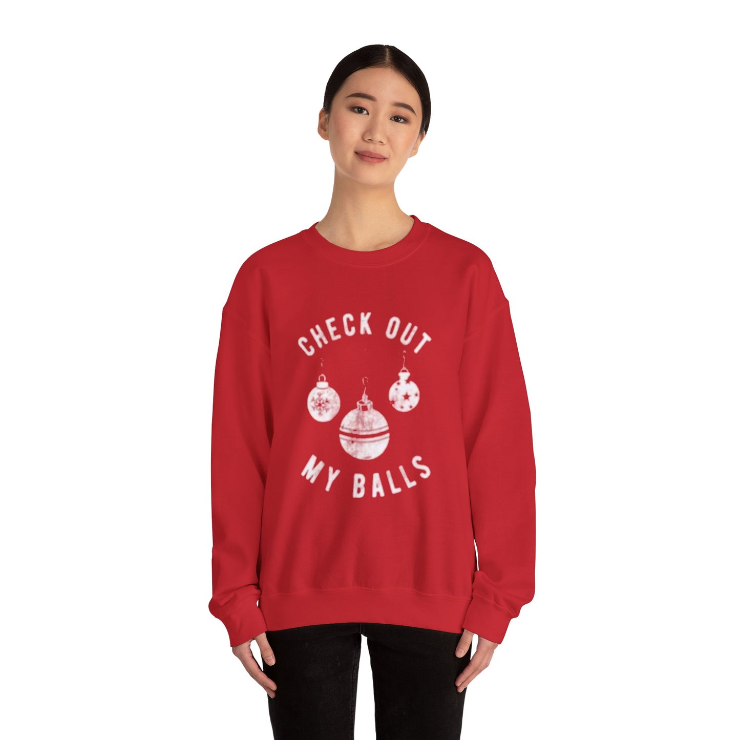 Check out my balls Unisex Crewneck Sweatshirt - 'Most Likely to Call Santa Bruh' Christmas Design