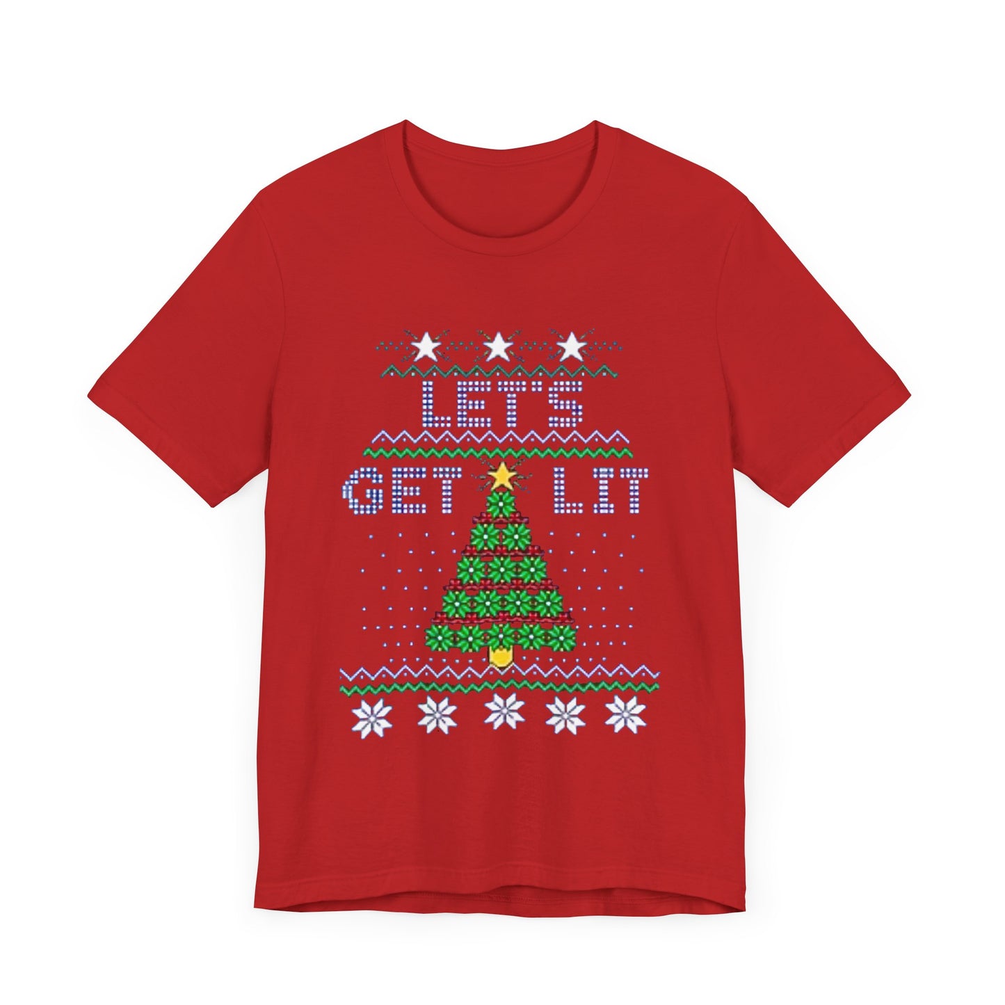 Lets Get Lit Funny Christmas Holiday Shirt