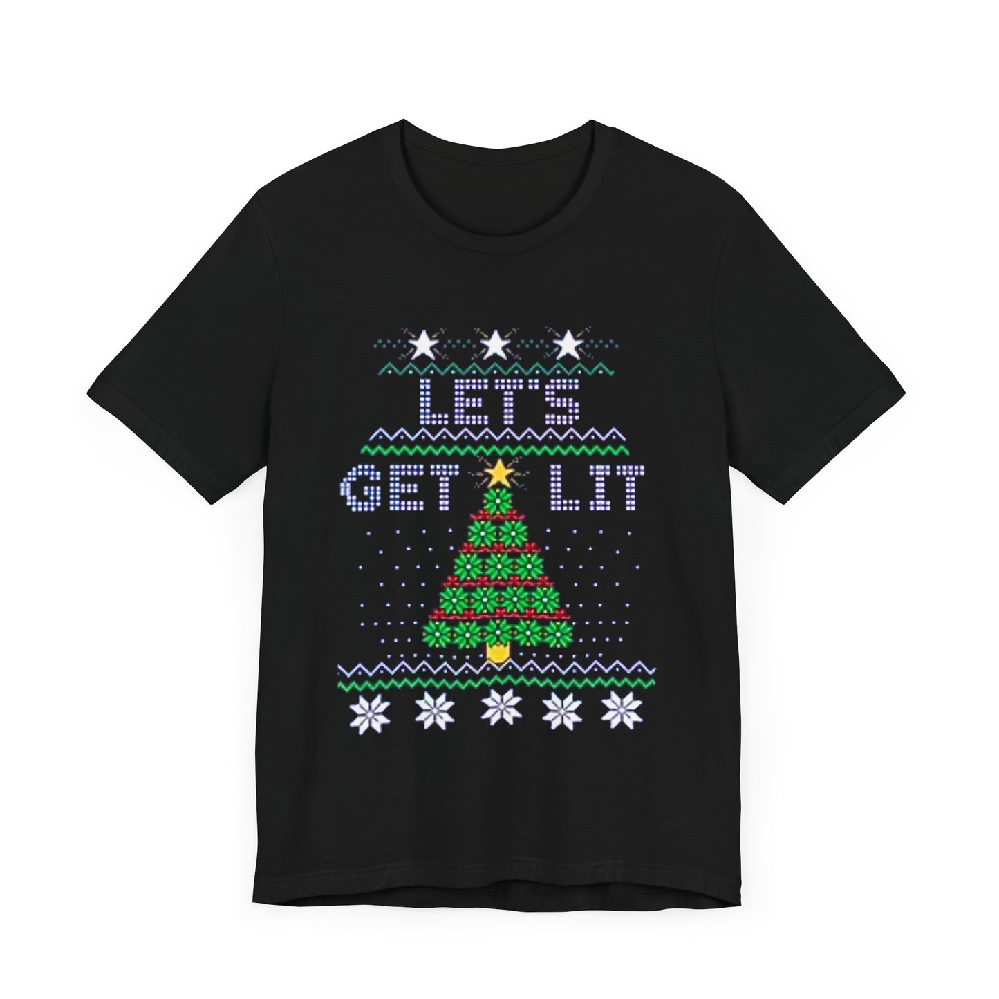 Lets Get Lit Funny Christmas Holiday Shirt