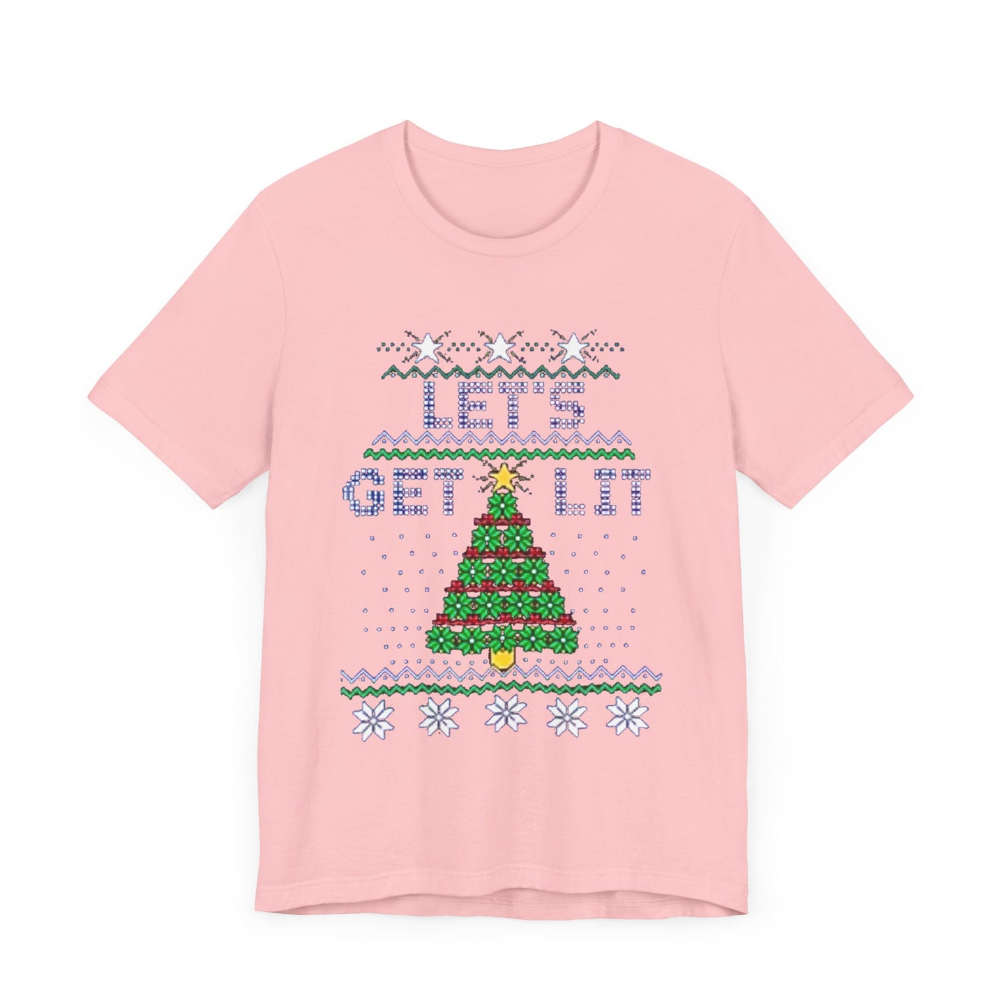 Lets Get Lit Funny Christmas Holiday Shirt