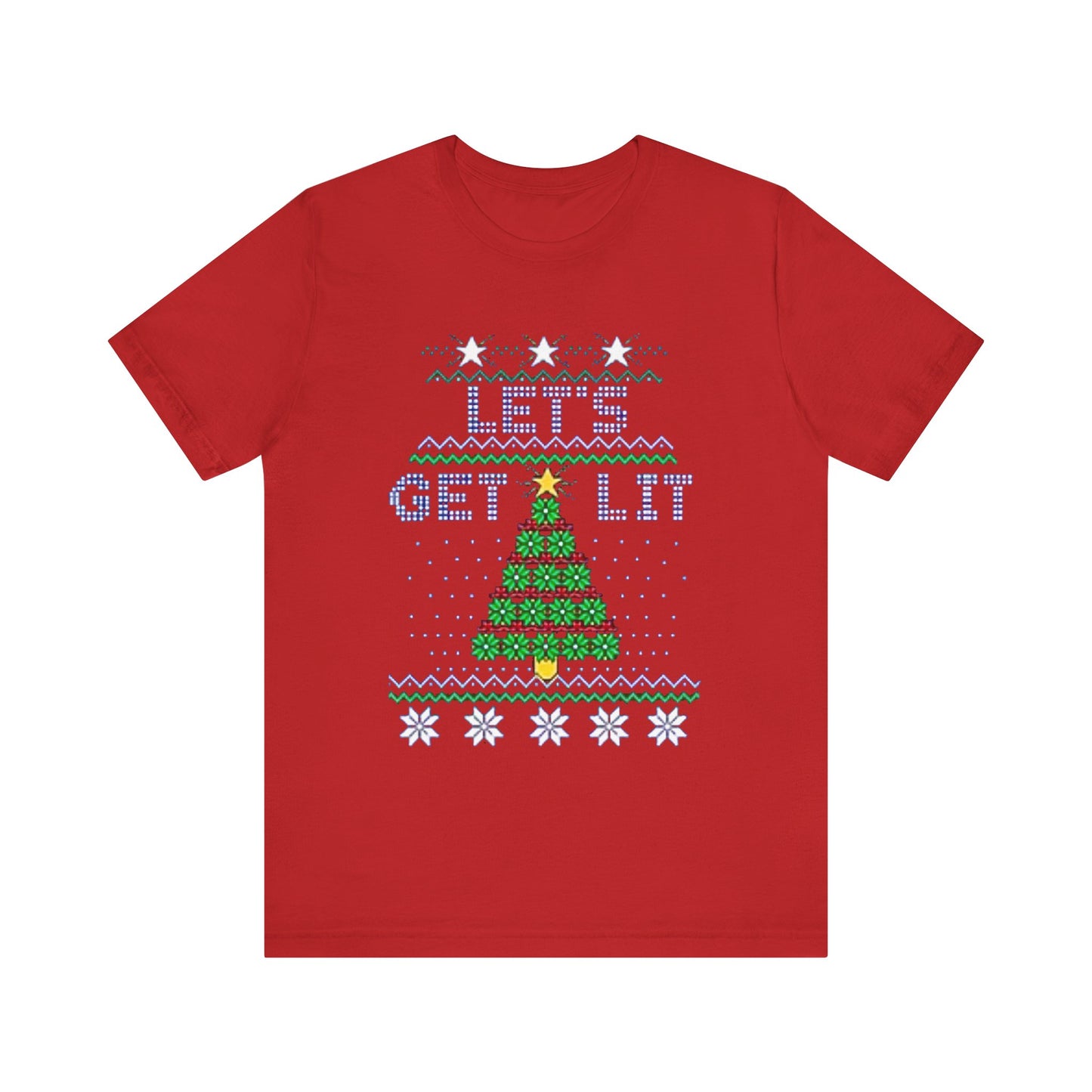 Lets Get Lit Funny Christmas Holiday Shirt