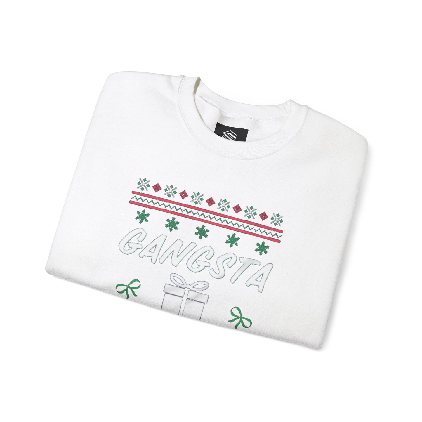 Gangsta wrapper Unisex Crewneck Sweatshirt - 'Most Likely to Call Santa Bruh' Christmas Design