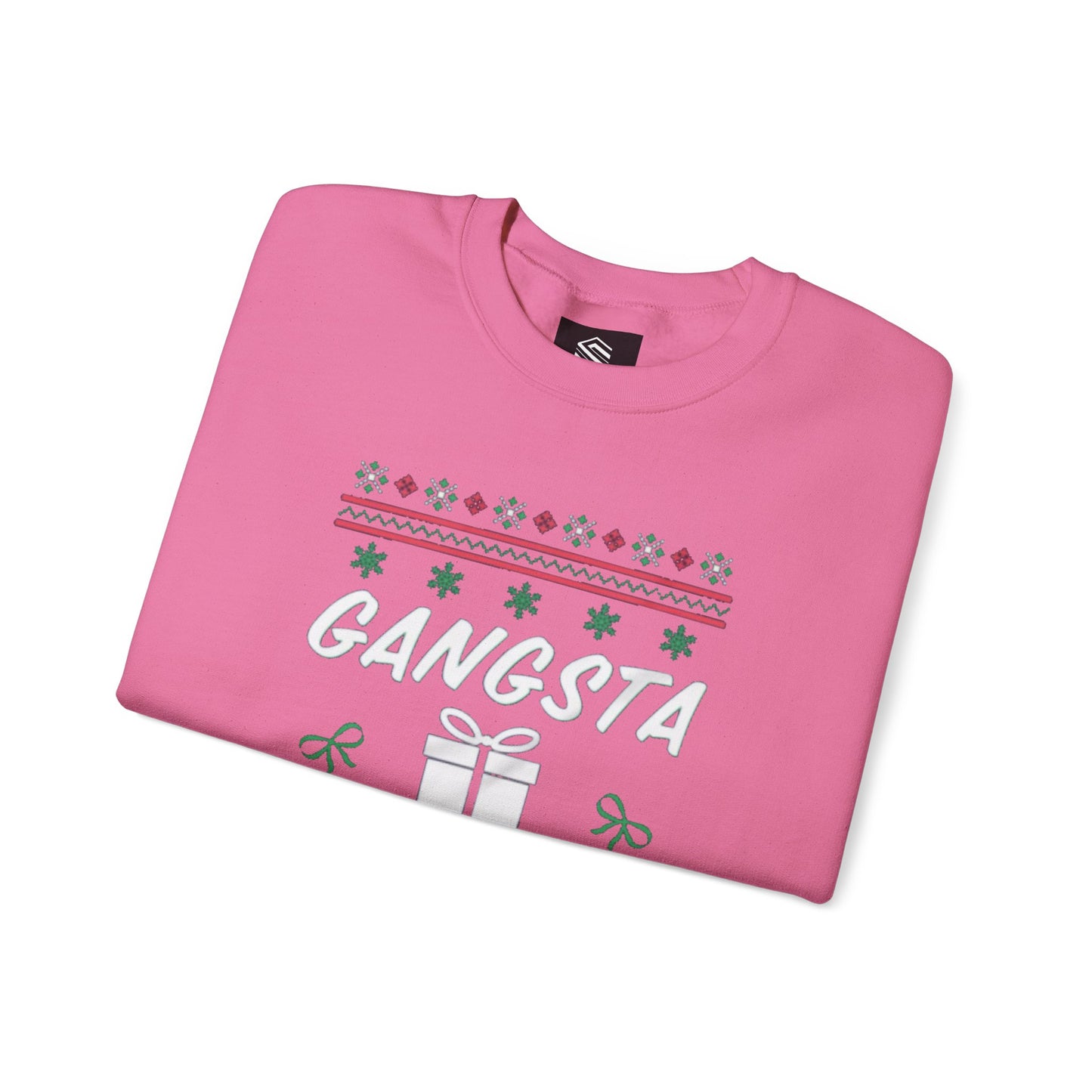 Gangsta wrapper Unisex Crewneck Sweatshirt - 'Most Likely to Call Santa Bruh' Christmas Design