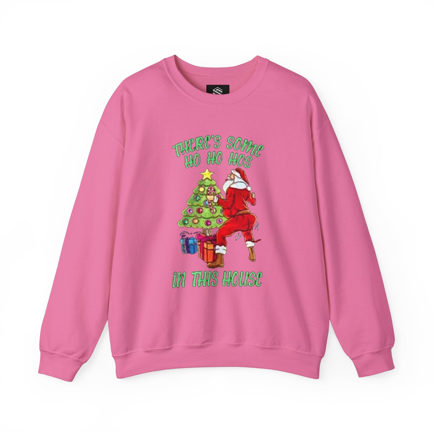 Theres some ho ho hos in this house Unisex Crewneck Sweatshirt - 'Most Likely to Call Santa Bruh' Christmas Design