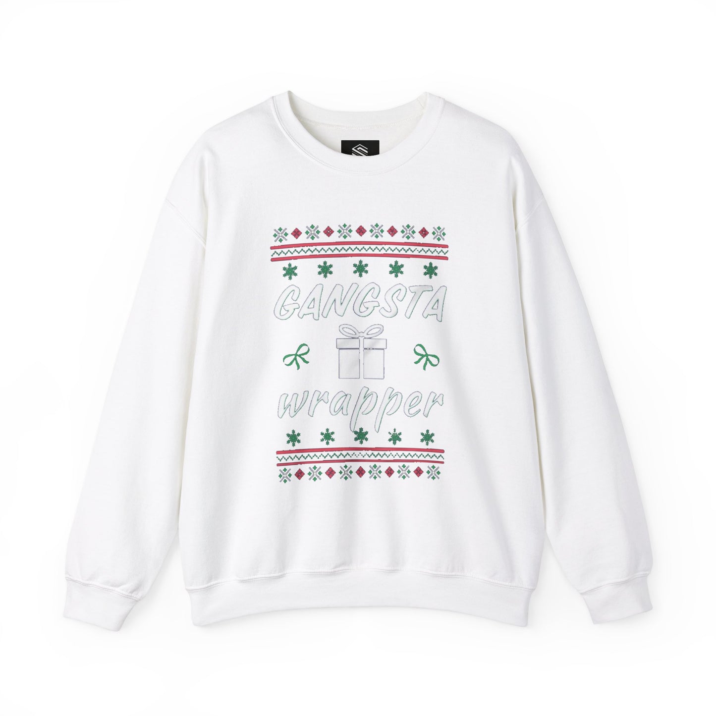 Gangsta wrapper Unisex Crewneck Sweatshirt - 'Most Likely to Call Santa Bruh' Christmas Design