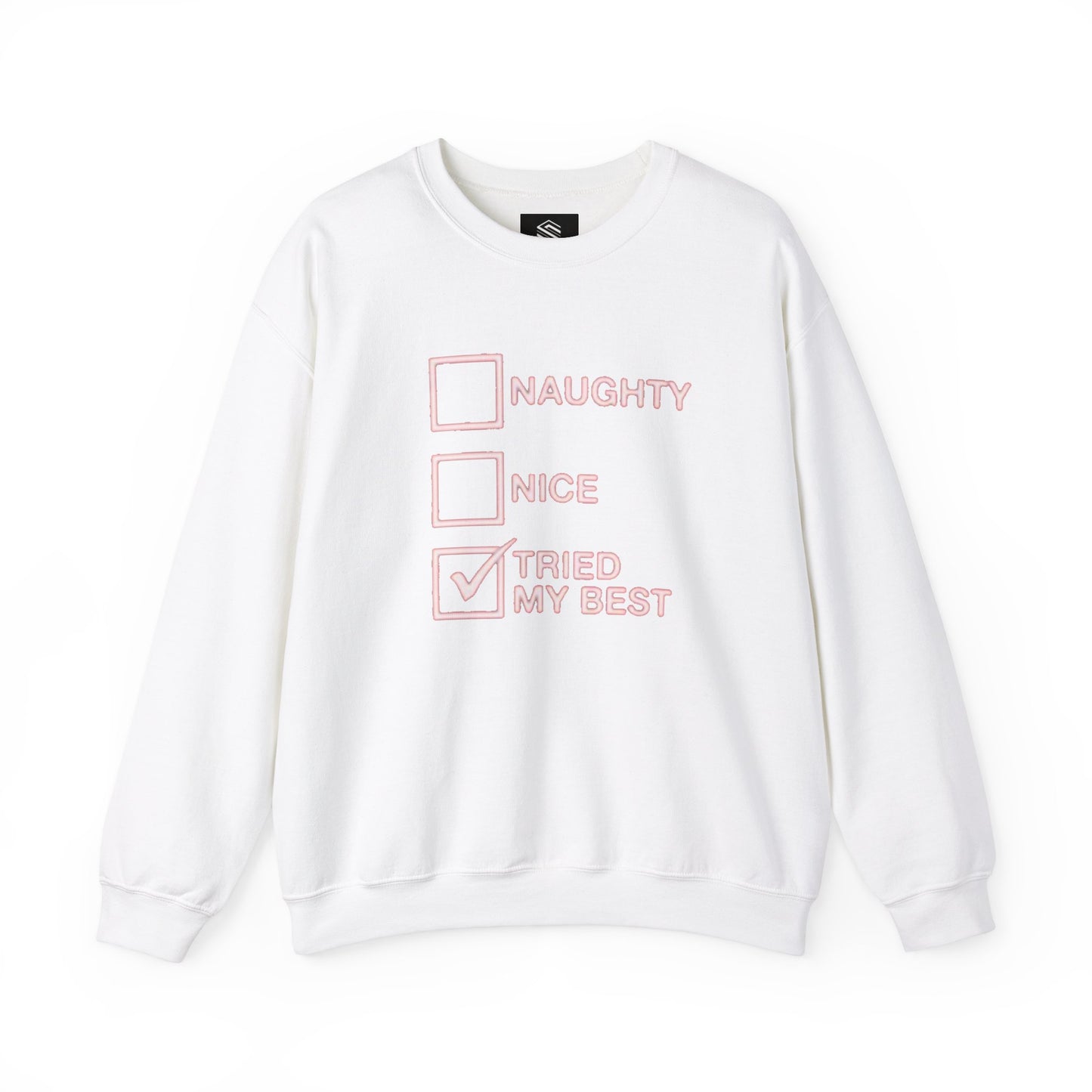 Naughty nice i tried my best Unisex Crewneck Sweatshirt - 'Most Likely to Call Santa Bruh' Christmas Design