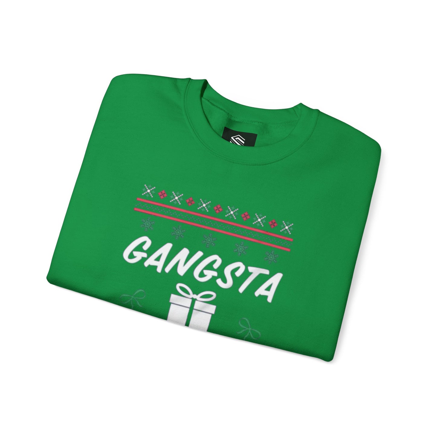 Gangsta wrapper Unisex Crewneck Sweatshirt - 'Most Likely to Call Santa Bruh' Christmas Design