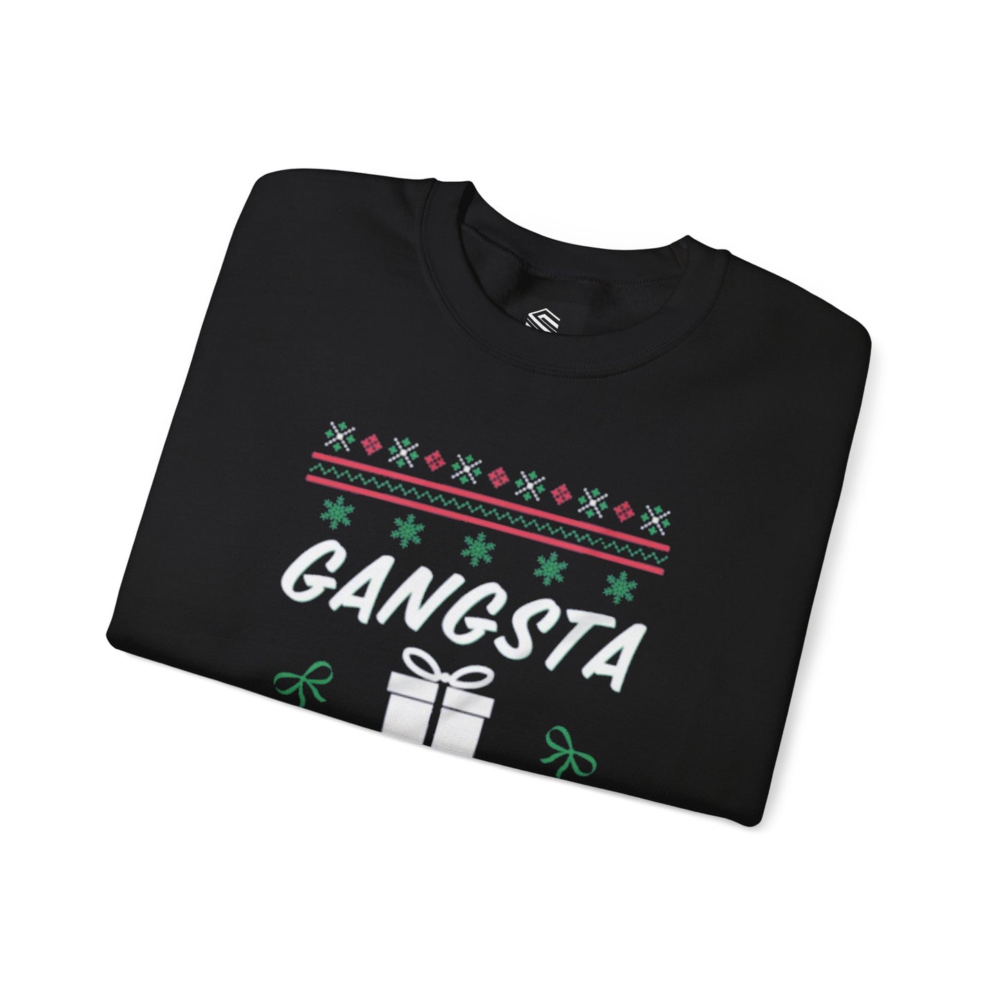 Gangsta wrapper Unisex Crewneck Sweatshirt - 'Most Likely to Call Santa Bruh' Christmas Design