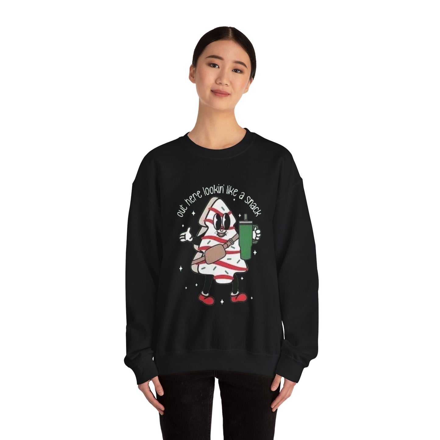 Out here lookin like a snack Unisex Crewneck Sweatshirt - 'Most Likely to Call Santa Bruh' Christmas Design