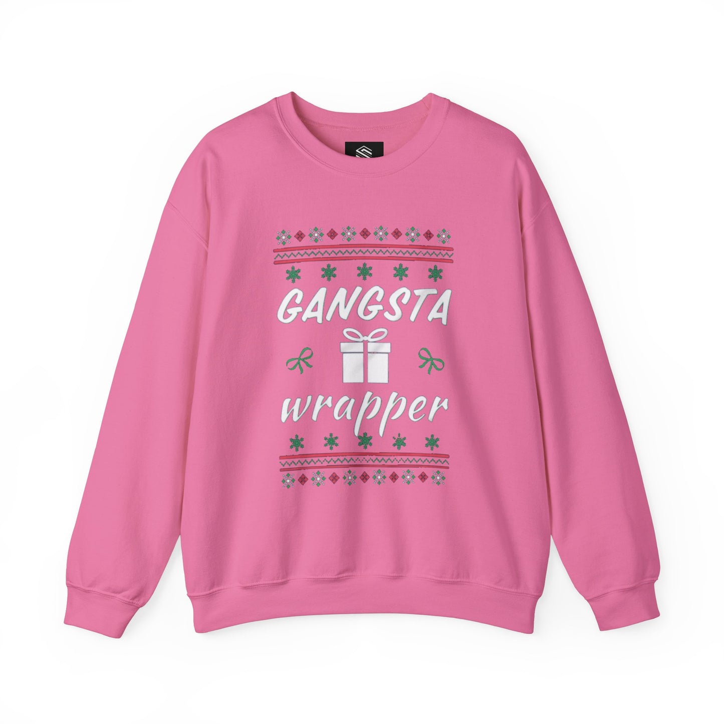 Gangsta wrapper Unisex Crewneck Sweatshirt - 'Most Likely to Call Santa Bruh' Christmas Design