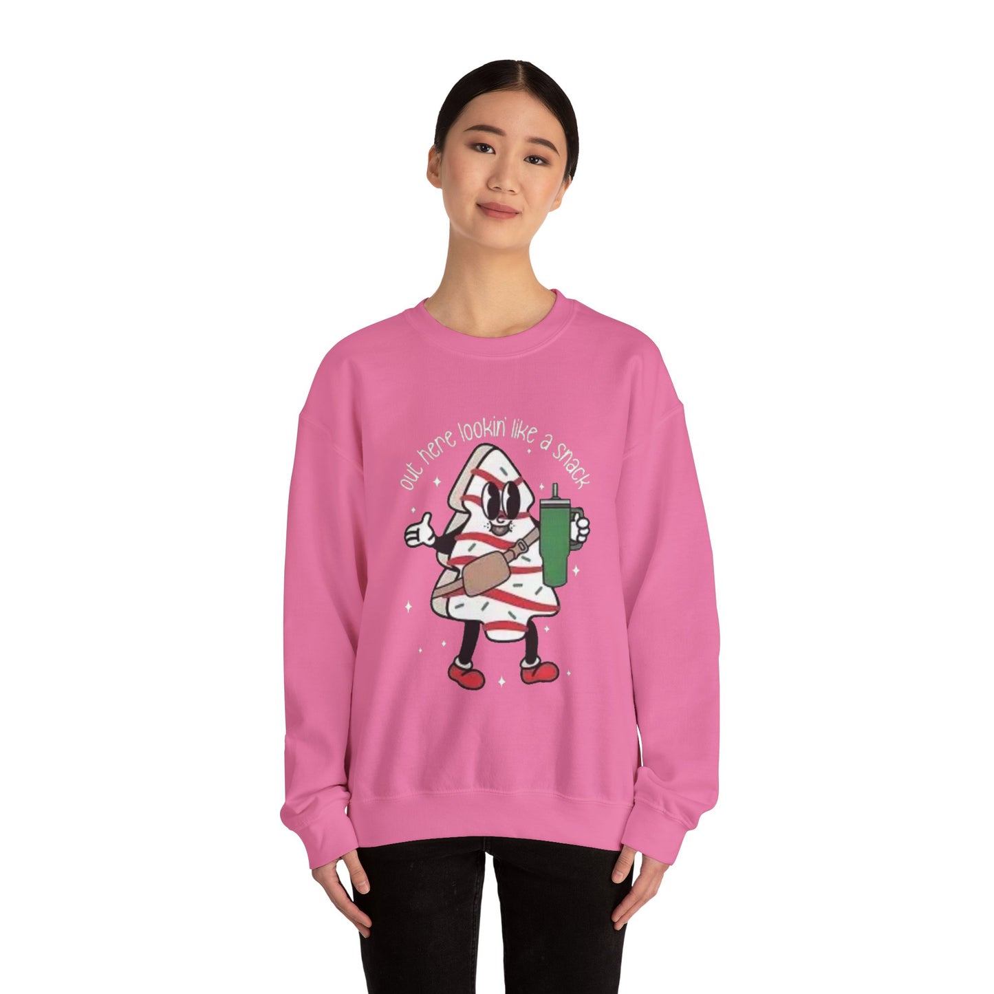 Out here lookin like a snack Unisex Crewneck Sweatshirt - 'Most Likely to Call Santa Bruh' Christmas Design