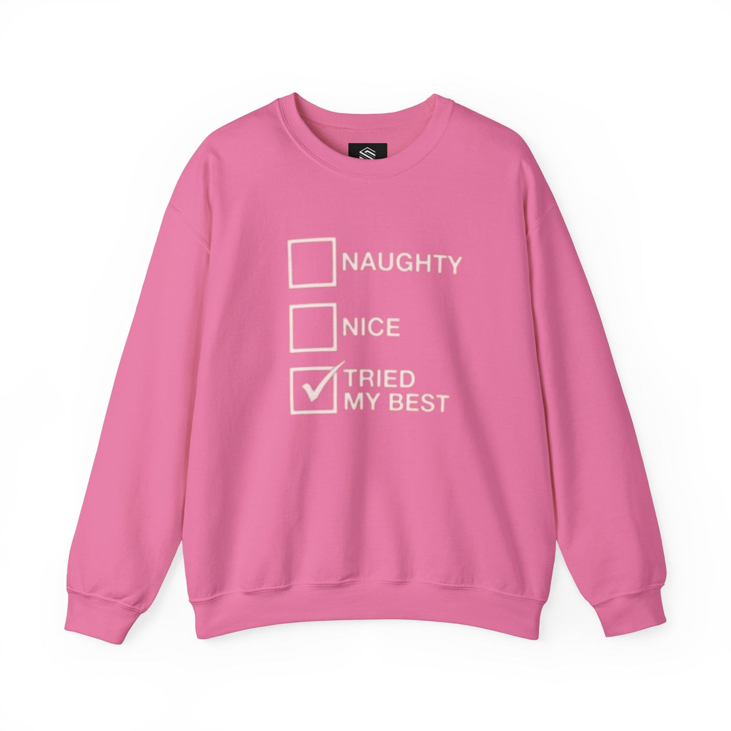 Naughty nice i tried my best Unisex Crewneck Sweatshirt - 'Most Likely to Call Santa Bruh' Christmas Design