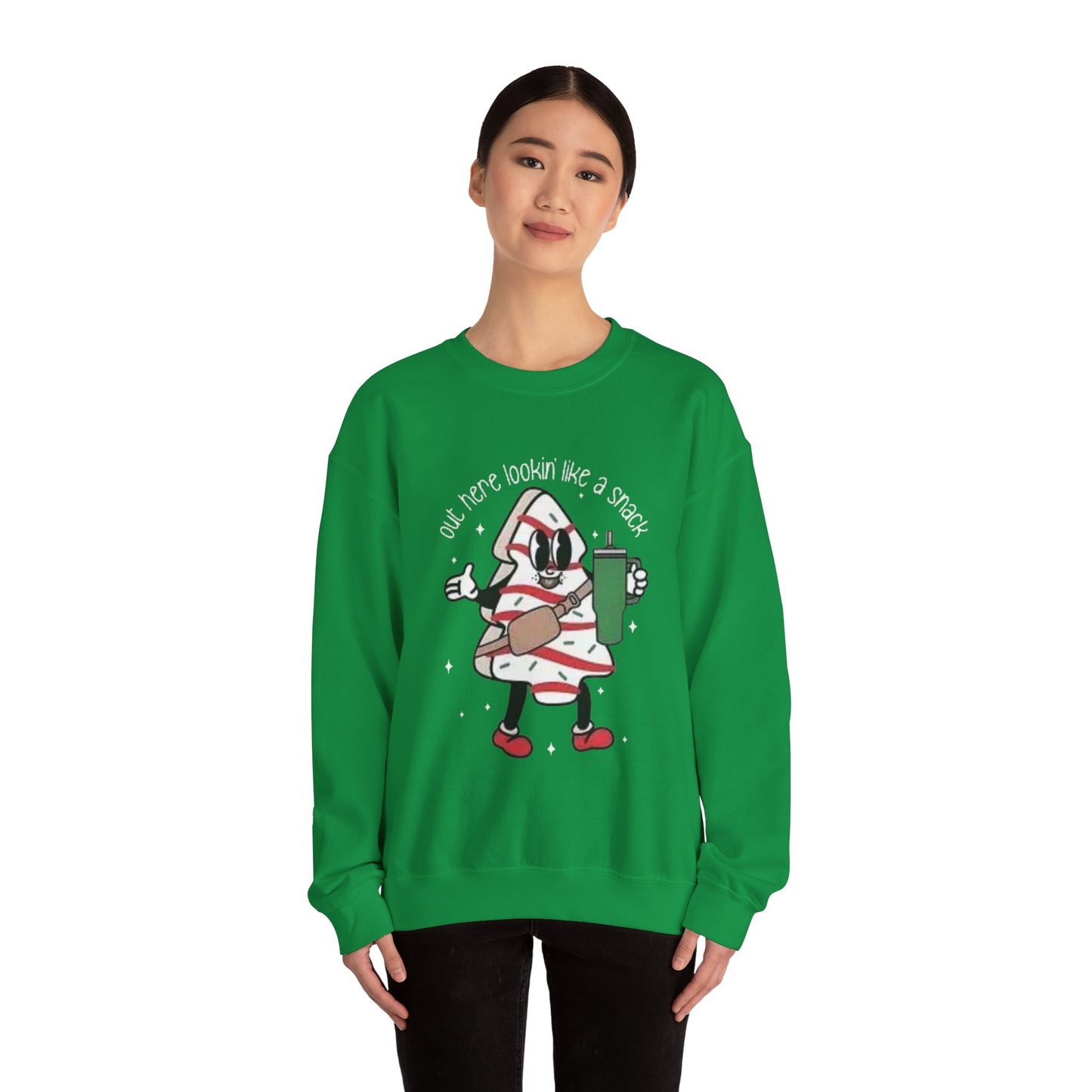 Out here lookin like a snack Unisex Crewneck Sweatshirt - 'Most Likely to Call Santa Bruh' Christmas Design