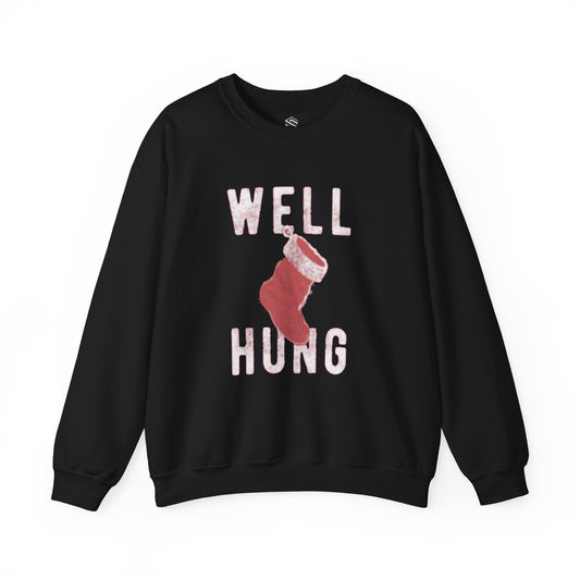 Well hung Unisex Crewneck Sweatshirt - 'Most Likely to Call Santa Bruh' Christmas Design