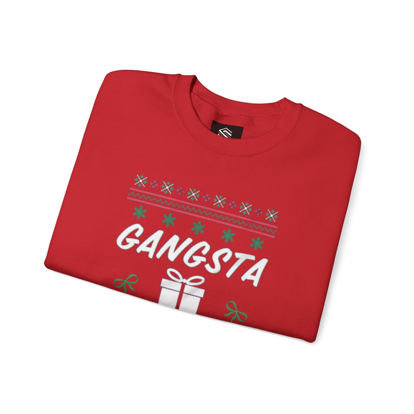 Gangsta wrapper Unisex Crewneck Sweatshirt - 'Most Likely to Call Santa Bruh' Christmas Design