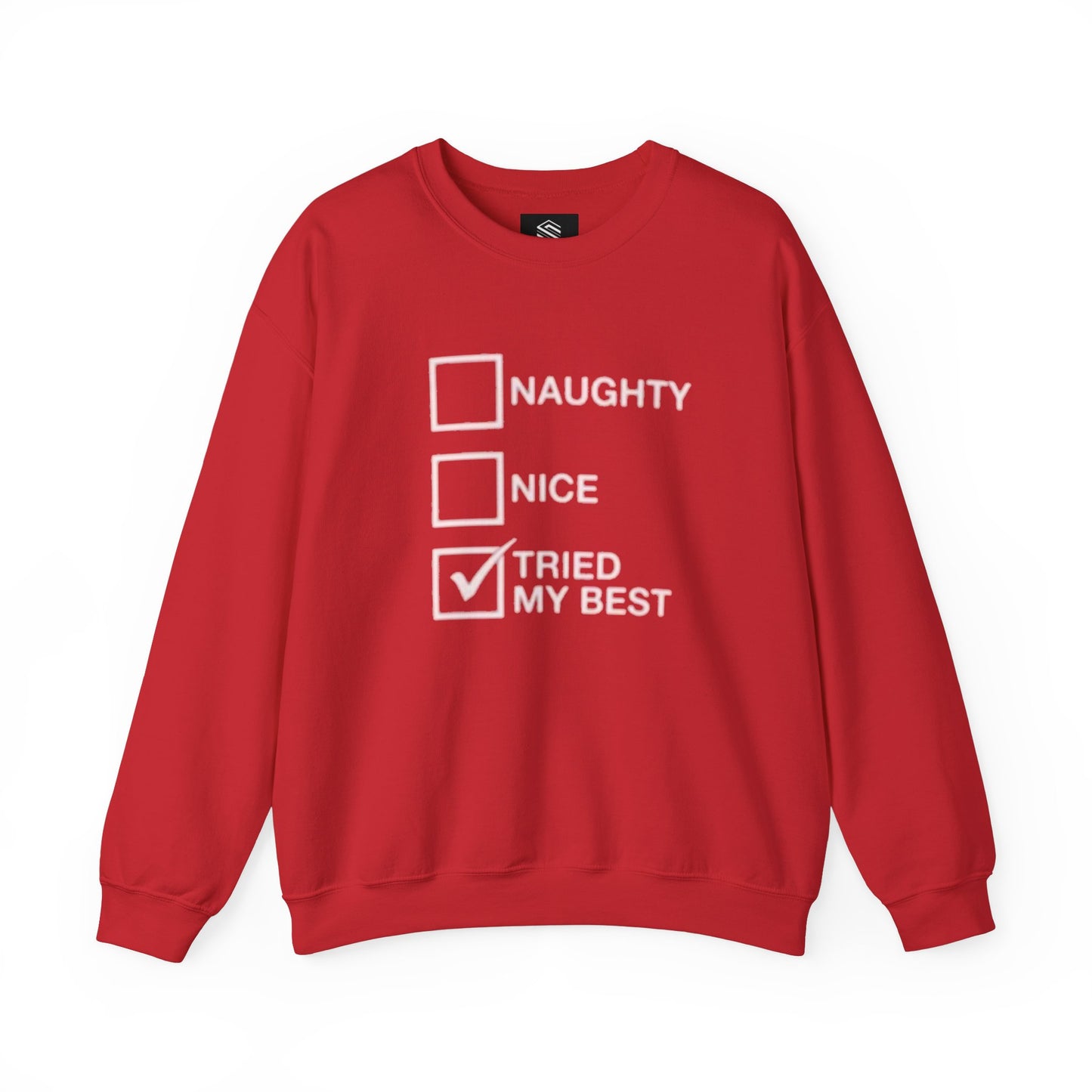 Naughty nice i tried my best Unisex Crewneck Sweatshirt - 'Most Likely to Call Santa Bruh' Christmas Design