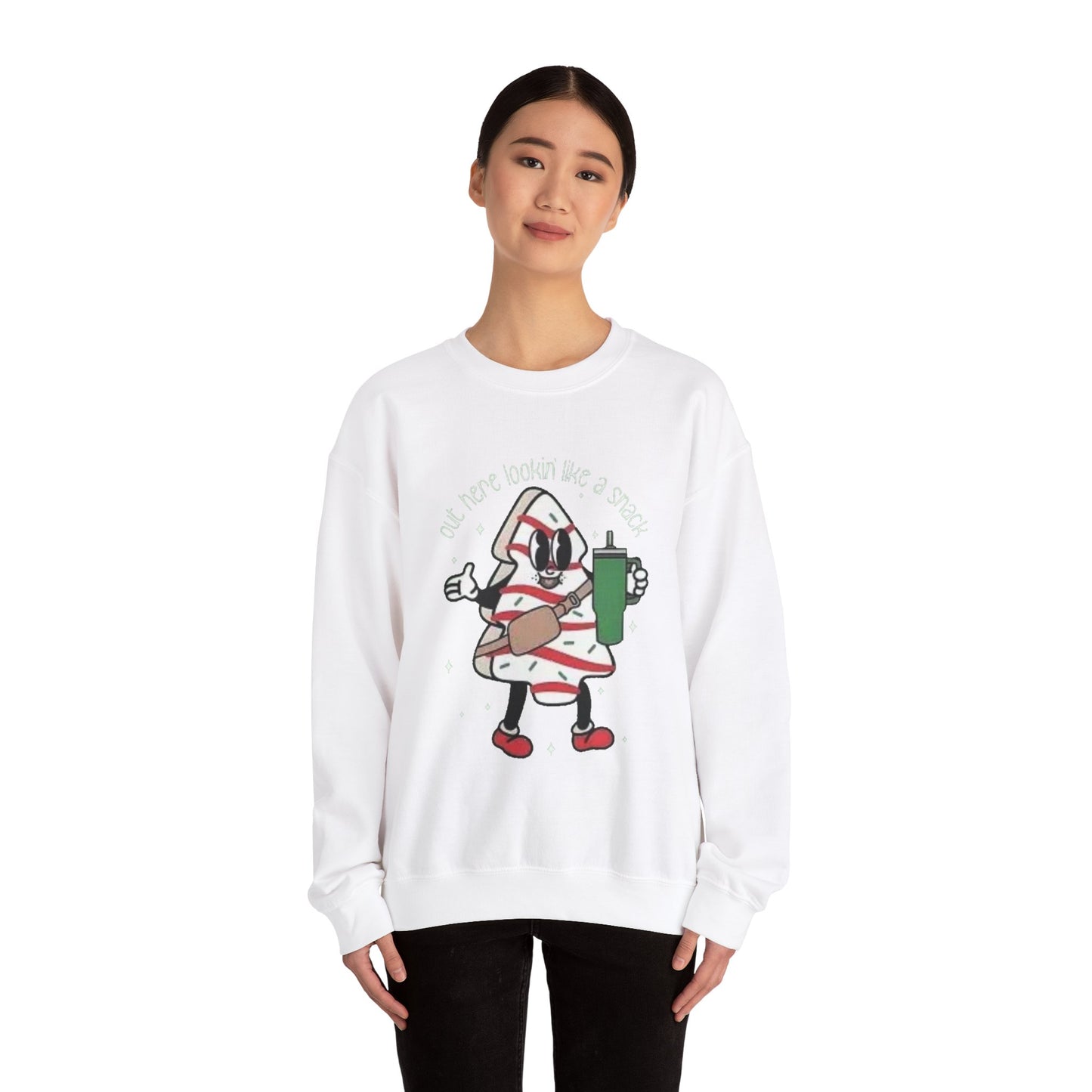 Out here lookin like a snack Unisex Crewneck Sweatshirt - 'Most Likely to Call Santa Bruh' Christmas Design